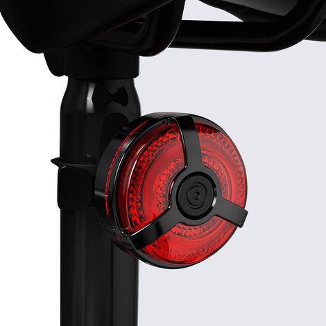 Luz trasera para bicicleta, LED deportiva, carga USB, 270°, gran angular, roja, alta intensidad, resistente al agua, para casco o mochila, advertencia de seguridad, 5 modos. (1/5)
