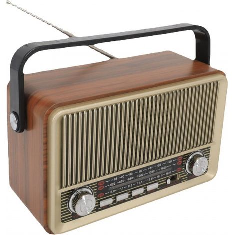 Vintage-Retro-Radio, tragbares AM/FM/SW-Radio mit 1800-mAh-Akku, Bluetooth-fähig, unterstützt USB/TF/AUX, nostalgisches Radio für Küche, Schlafzimmer und Büro