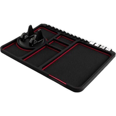 Support de téléphone portable - Akozon - Tapis antidérapant - Rouge - Universel - Facile à installer (1/4)