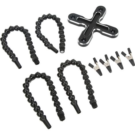Support 4 mâchoires à base croisée, poste de soudage polyvalent DIY, support pour réparation de circuits imprimés (sans éclairage) (1/5)