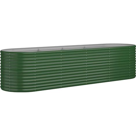 Fioriera da giardino Letto Giardino Acciaio Zincato 296x80x68 cm Verde (1/4)