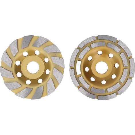 Ensemble de meules de 4,5 pouces à double rangée et segment turbo, disque de meulage diamanté sans rondelle (1/4)