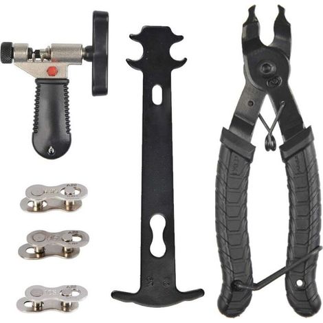 Outil de Réparation de Vélo 9 en 1, Outil de Chaîne de Vélo Kit d'outils de Réparation de Chaîne de Vélo Professionnel Pinces à Maillons de Vélo (1/3)