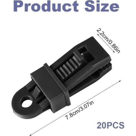 Clips de Fixation Bâche - Non spécifié - 20Pcs - Plastique dur - Résistant aux intempéries - Facile à utiliser (1/3)