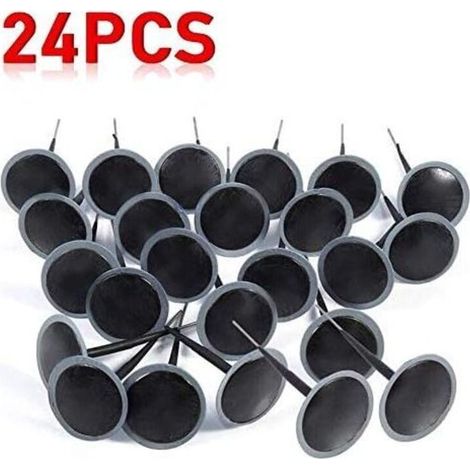 Kit di riparazione pneumatici da 24 pezzi – Gomma resistente – Compatibile con auto, moto, camion e autobus – Riparazione rapida ed efficiente (1/4)