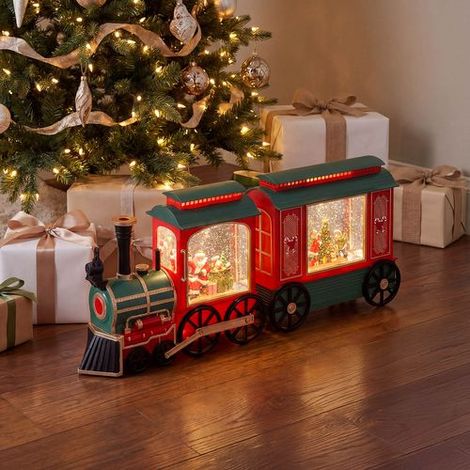 Locomotiva Glitter LED 26CM Verde Rosso Peraga Christmas (1/5)
