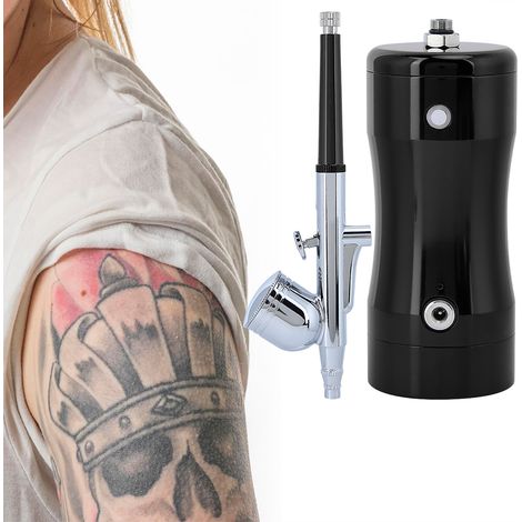 G12 Pumpe 0,3 mm Mini 7CC Airbrush Kit Sprüh-Airbrush-Set Reinigungswerkzeug (Schwarz) (1/5)