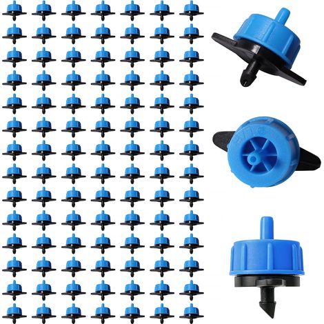Goutteur Irrigation - 100 Pièces - Plastique Bleu - Débit 2L/H - Jardin Serre Pelouse - 38x33mm (1/5)