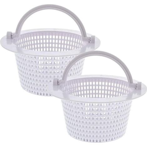 Runder Korb für Aufstellpoolskimmer – 2er-Set – Integrierter Griff zum einfachen Entnehmen – Durchmesser 16 cm – Robustes Kunststoff (1/4)
