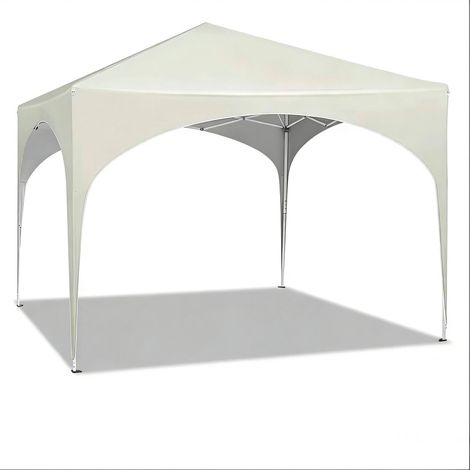 Gazebo pieghevole 300x300 cm beige, protezione UV e pioggia, altezza regolabile - CHICFURN (1/5)