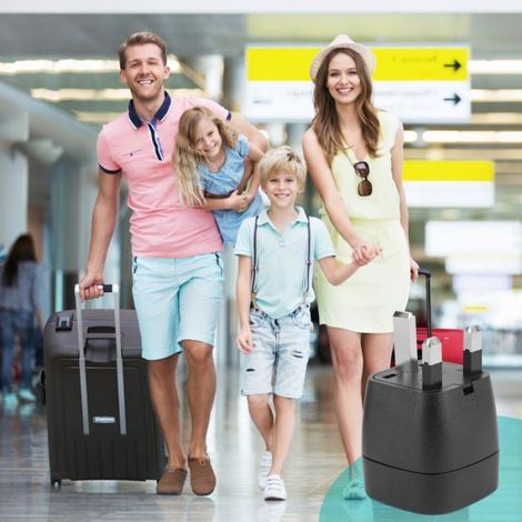 2 Adaptateur Prise Type G, 250V 10A, Compact Blanc, Voyage UK Irlande Dubaï (1/5)