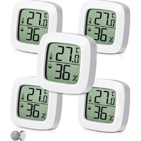 Termometro igrometro digitale per interni, indicatore del livello di comfort, piccolo termometro igrometro digitale ad alta precisione, termometro per cameretta per bambini, per soggiorno, magazzino, (1/4)