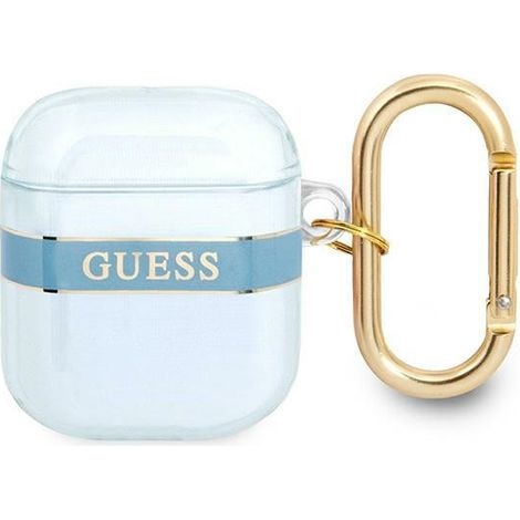 Custodia per AirPods 1 con cinturino Guess Collection blu (1/3)