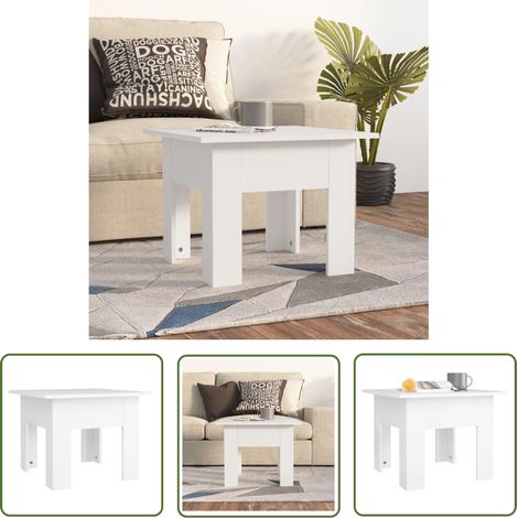 The Living Store Couchtisch Weiß 55x55x42 cm Holzwerkstoff - Couchtisch - Wohnzimmertisch - Holzwerkstoff - Weißer Couchtisch - Moderner Couchtisch (1/5)