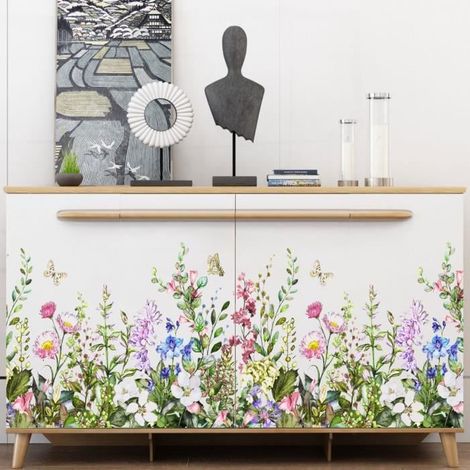 Stickers Muraux Fleurs Coin Plinthe Autocollant Mural Herbe Baseboard Décoration Murale Chambre Enfants Salon (1/4)