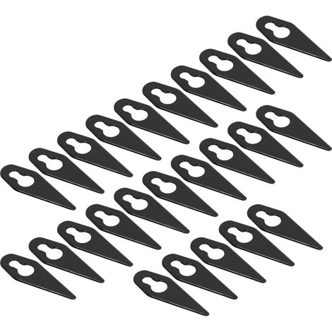 Lot de 25 lames de rechange en plastique noir pour tondeuse à gazon. (1/5)