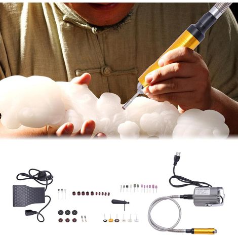 780W Flex Shaft Hanging Grinder Carver Electric Multi-Function Metalworking Tools Repair Kit All-Copper Motor Carver with Foot Pedal Ideal for Craftsmen & Hobbyists (1/5)