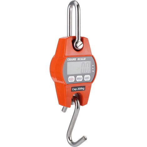 Mini balance électronique portable à affichage LCD numérique, 300 kg / 600 lb, orange (1/5)