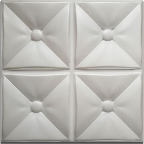 10/20mq di Pannelli in XPS (polistirene compatto) 3D a soffitto o Parete 50x50x2cm Bianchi 4 modelli-20mq di cuscini (1/2)