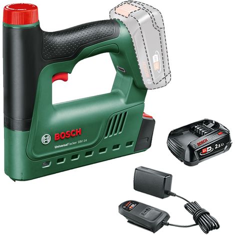 Bosch 06032A7000 UniversalTacker 18v Cordless Stapler Nailer + 2.5AH Battery Kit