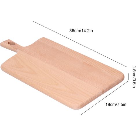 Planche à découper en bois pour la cuisine, légumes, pain, fruits, pizza, accessoire de découpe, couverts 36 x 19 x 1,5 cm (1/5)
