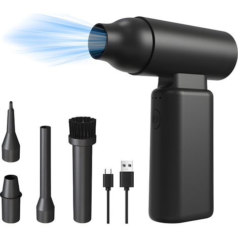 Soplador/extractor de polvo de aire comprimido 2 en 1, 3 velocidades, 67.000 rpm, motor sin escobillas, recargable, con aguja (1/5)