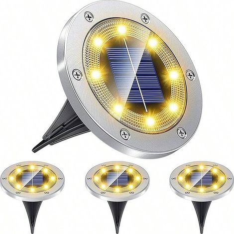 Set mit 4 Solar-Außenleuchten mit je 8 LEDs, wasserdicht, für Garten, Einfahrt und Landschaftsgestaltung