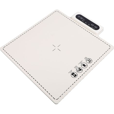Tapis chauffant alimentaire 38x38cm silicone souple, 3 niveaux de température, 3 minuteries, verrou anti-déclenchement, prise UE 220-240V (1/5)