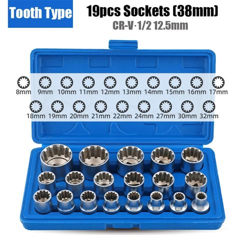 Jeu de 12 clés à douille Torx M8-M32 avec douille verrouillable (1/5)
