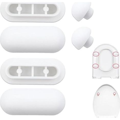 Coussin de siège de toilette, coussinet en caoutchouc absorbant, amortisseur de choc pour siège de toilette, facile à installer. (1/5)