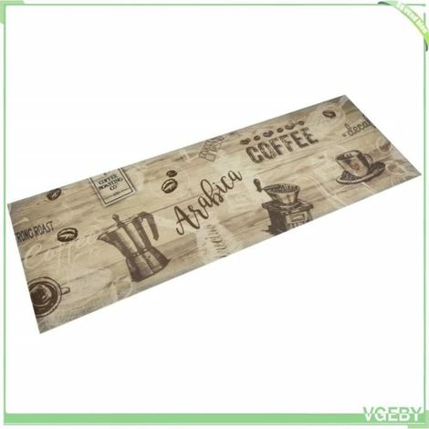 Tapis de cuisine - FAFEISY - Imprimé café - 60x180 cm - Marron - Antidérapant (1/5)