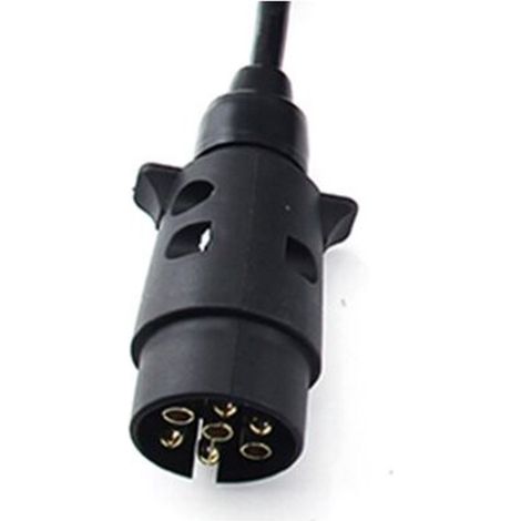 Cavo a molla per spina rimorchio a 7 pin, lunghezza 2 metri, per illuminazione del pannello del rimorchio del camion, prolunga, nero