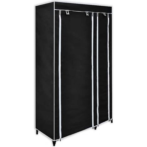 Faltbarer Stoffschrank Schwarz 110 x 45 x 175 cm