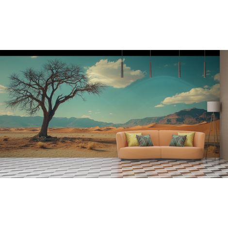 Papier peint déserts - arbre sec de la savane - 150 x 250 cm (1/2)