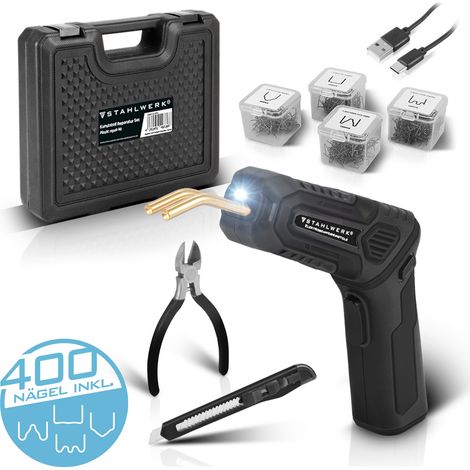 STAHLWERK Set di riparazione in plastica Saldatrice in plastica Cucitrice a caldo Smart Repair