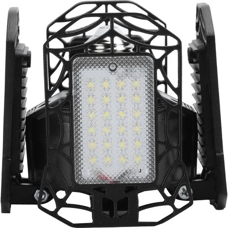 Lampe d'éclairage industriel 80 W, ventilateur à 4 pales en aluminium moulé, éclairage de garage E27/E26, noir, 96 LED, lampe d'éclairage industriel LED (1/5)