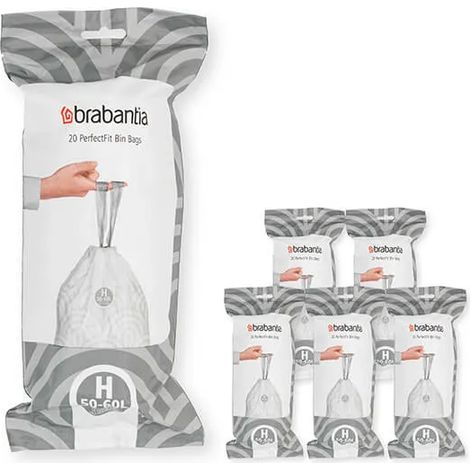 Brabantia PerfectFit Bags H 50-60 litre Multipack of 120 bags 6x20