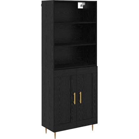 Maison Exclusive - Aparador alto con cajón Roble Negro 69,5 x 34