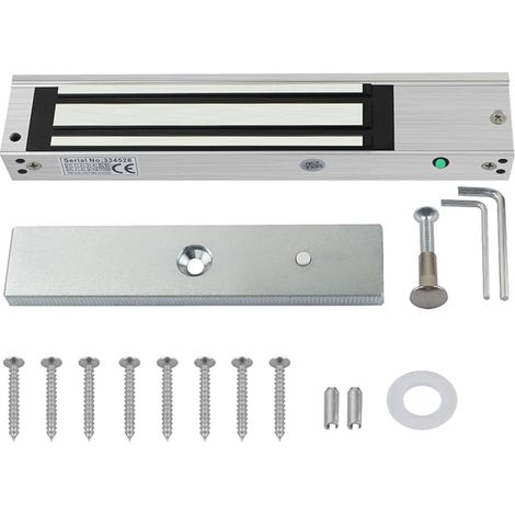 Serrure Électrique Magnétique 280kg 600lbs 12V DC Étanche Indicateur LED Fail Safe NC Ventouse Électromagnétique pour Portail Extérieur Garage et Porte Intérieure en Bois Métal Verre (1/3)