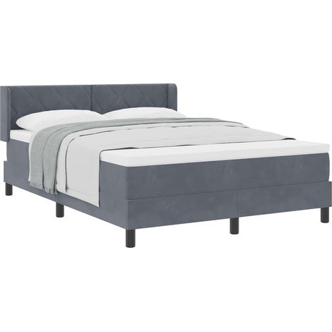 Maison Exclusive - Letto a molle con testiera Grigio scuro 200 x 140 cm Velluto (1/5)