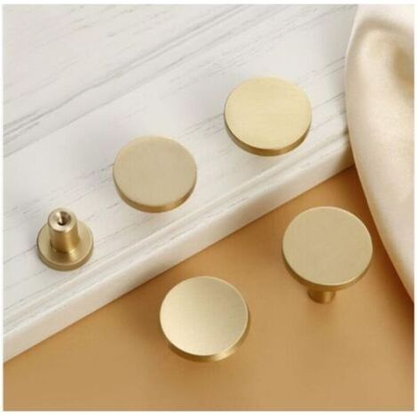 Drawer knobs, gold furniture knobs, round cabinet knobs, gold brass drawer knobs 20-25 mm, FLITI furniture handle (1/4)