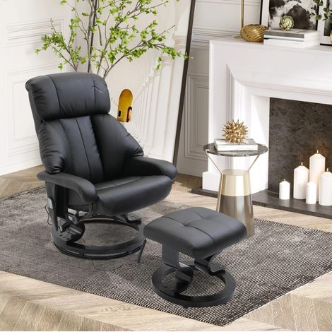 TV Relaxsessel aus Bonded-Leder in Schwarz 76 x 80 x 102 cm, Rückenlehne 145° verstellbar (1/5)