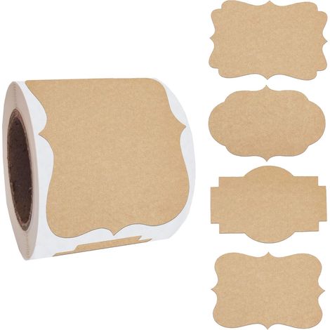 200er-Set Kraftpapier-Etiketten 2x3 Zoll, selbstklebend, Braun (1/5)