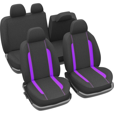 Jeu complet de housses universelles - Housses de sièges anti-dérapantes - Lavable - Voiture/Auto - Violet