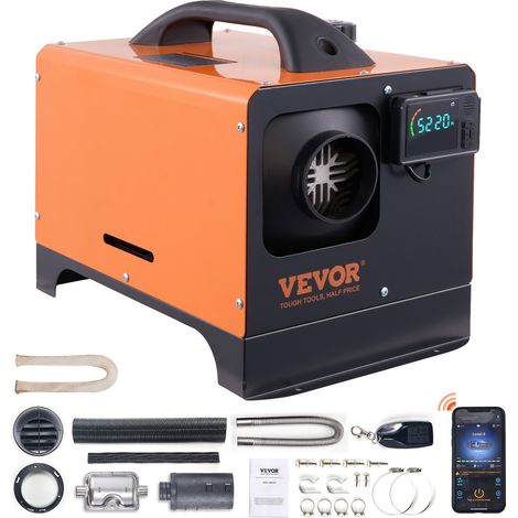 Chauffage Diesel Tout-en-Un Portable 12V 5-8KW Réchauffeur d'Air Diesel 0,16-0,62 L/h 8-36 ℃ Réglable 20-25 m² Contrôle LCD Bluetooth Télécommande Réservoir 5 L pour RV Auto Sans Installation Pour Cam (1/5)