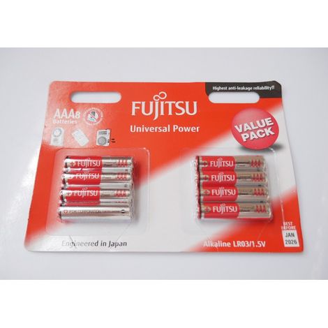 Blister de 8 piles alcaline LR03 AAA 1.5V (Date 01-2026)