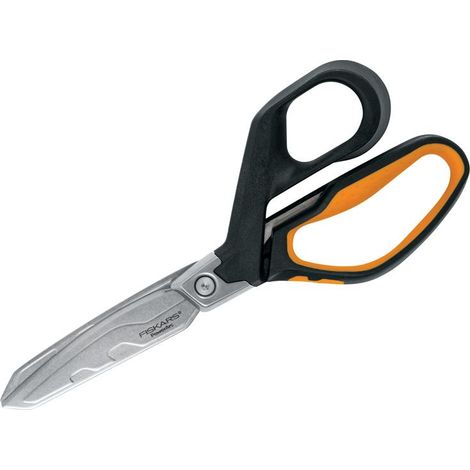 Fiskars PowerArc Heavy-Duty 21cm Scissors for Tough Tasks in Orange/Black