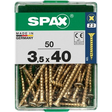 Spax Universalschrauben 3.5 x 40 mm PZ 2 - 50 Stk. Holzschrauben (1/3)