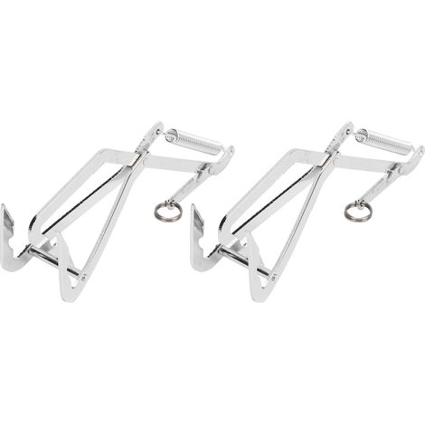 Lot de 2 pinces à fruits de mer en acier inoxydable, outils de préhension pour la capture de crabes, brochets et autres poissons prédateurs, avec hameçon double. (1/5)