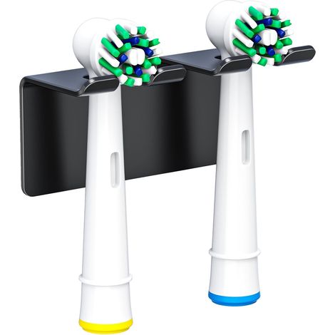 Support de Brosse à Dents électrique sans Percer, Porte-brosses à Dents en Anti-Rouille Mural, Support de Tête de Brosse à Dents pour Brosses à Dents de Remplacement (Noir, Petit) (1/3)